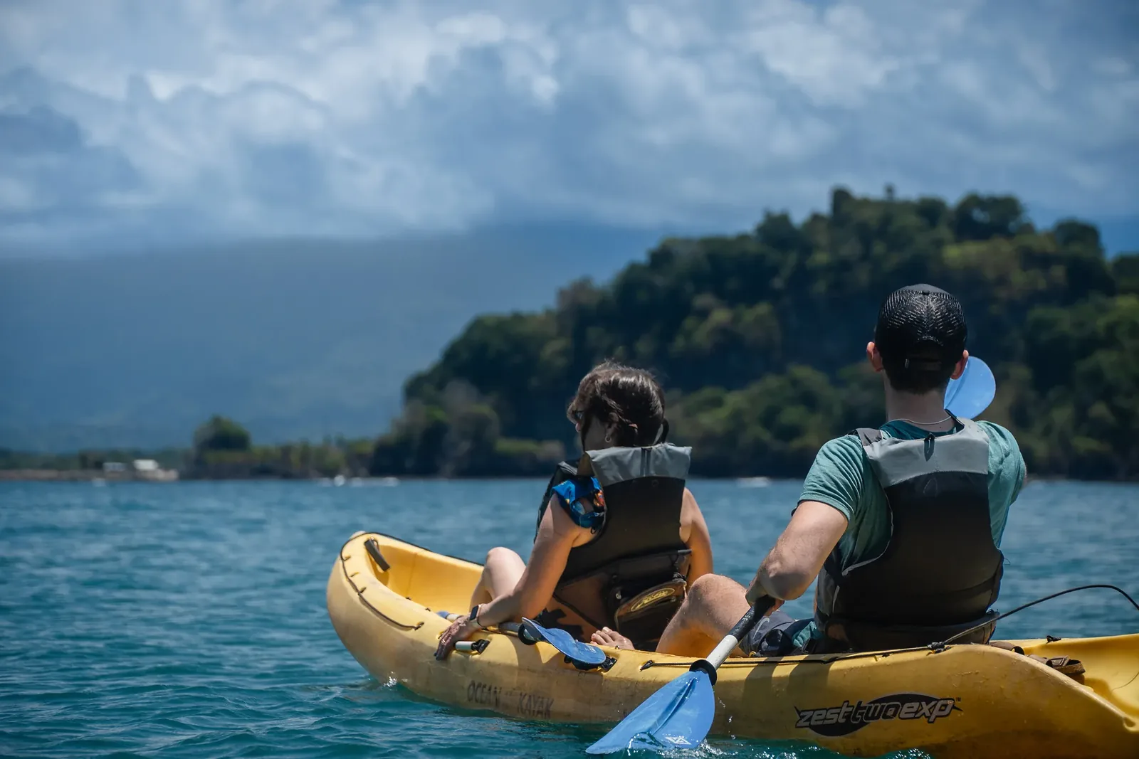 Ocean kayaking and snorkeling cruise excursion near Manuel Antonio
